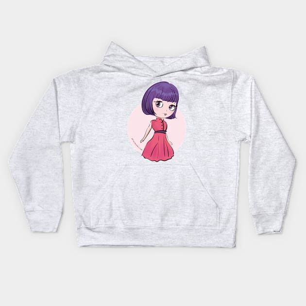 doll art, cute and kawaii illustration Kids Hoodie by princessmi-com